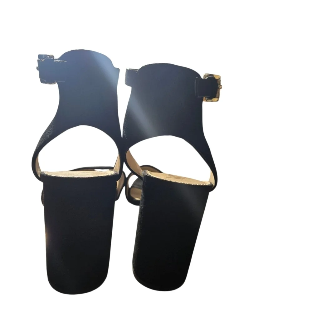 SAM EDELMAN 'Synthia' Suede Leather Sandal BLACK SZ 9.5 - Picture 4 of 9
